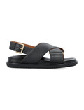Black Criss Cross Sandals 1