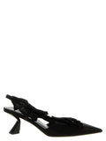 Black Slingback Ruffles Heels 1