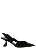 Black Slingback Ruffles Heels 1