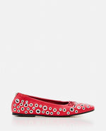 Red Leather Ballet Flats 1