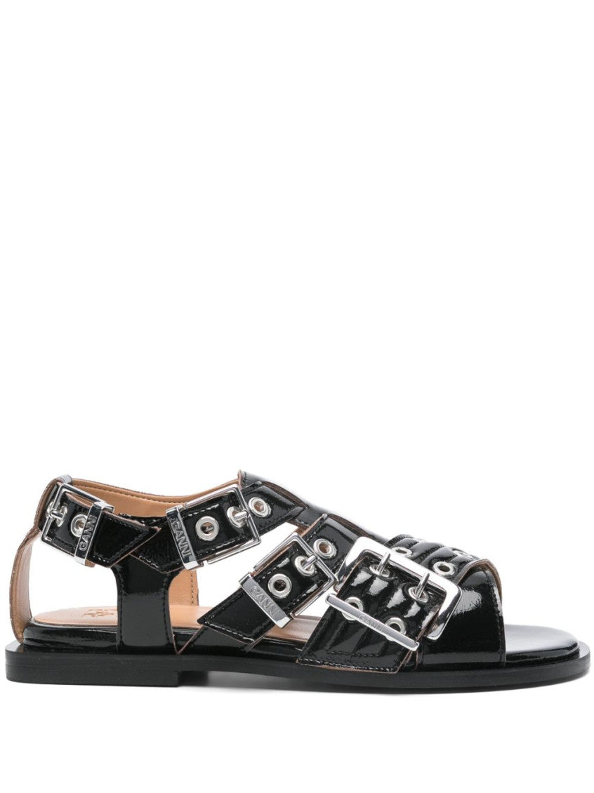 Black Buckle Sandals 1