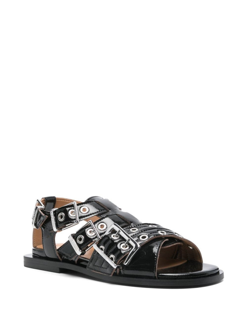 Black Buckle Sandals 4