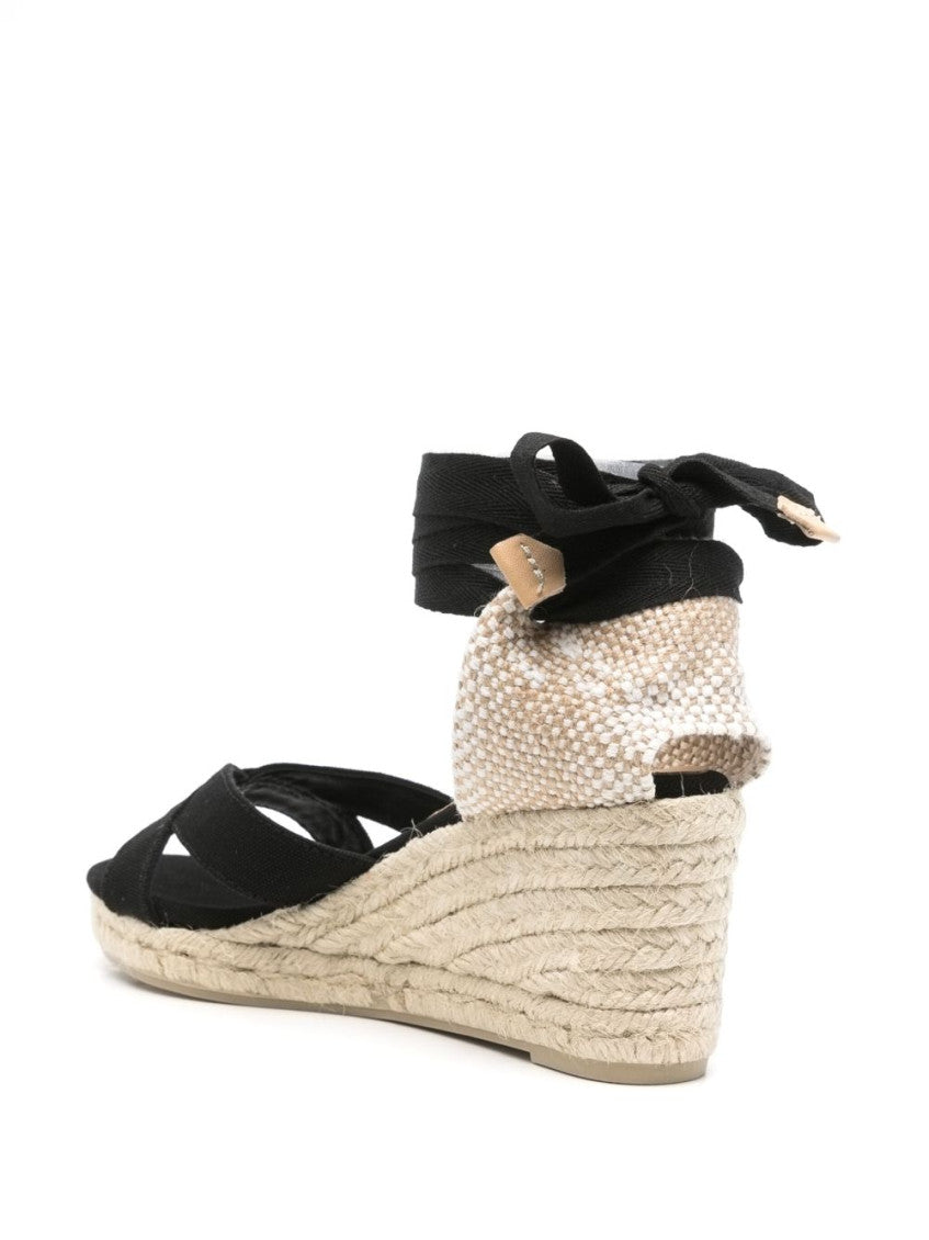 Black Canvas Espadrille Wedges 3