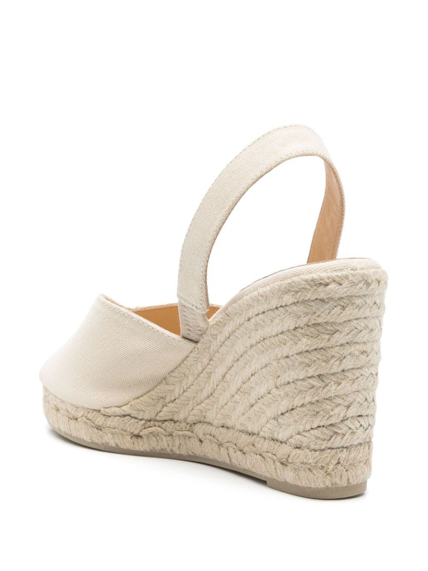 White Slingback Wedges 4