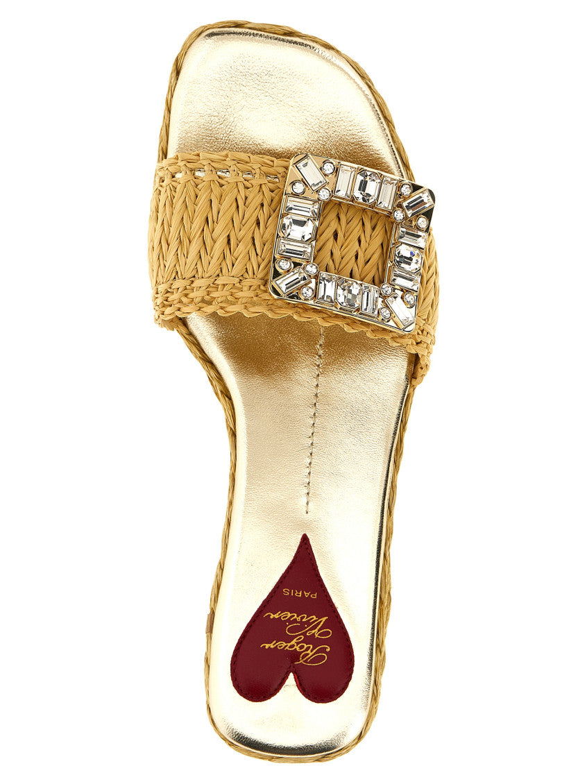 Beige Slip On Sandals 4