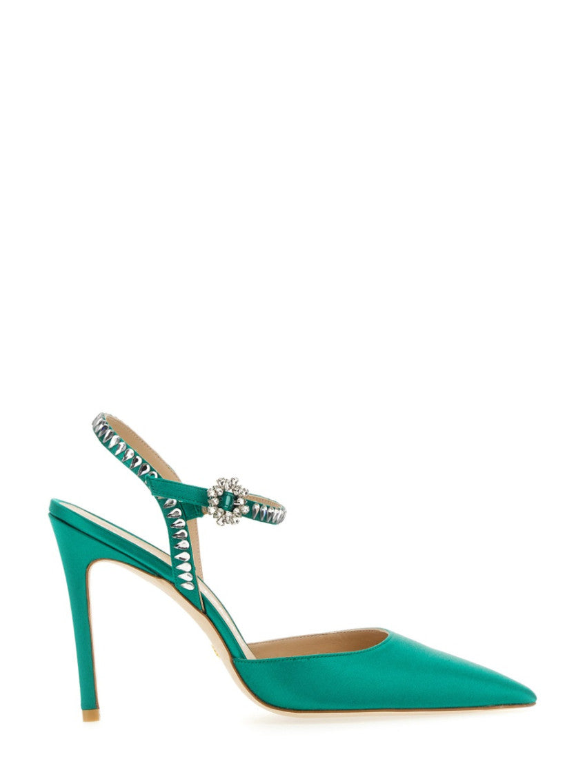 Green Ankle Strap Pumps 1
