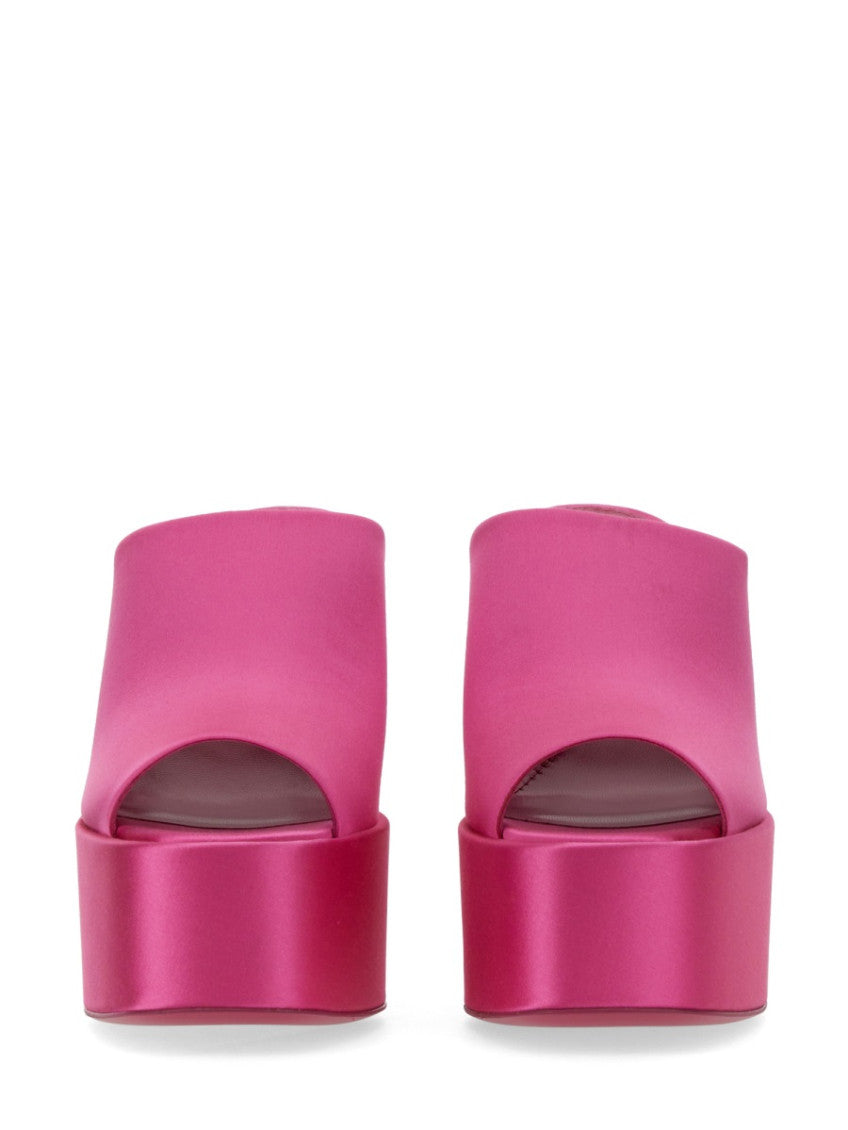 Fuchsia Slip On Heels 2