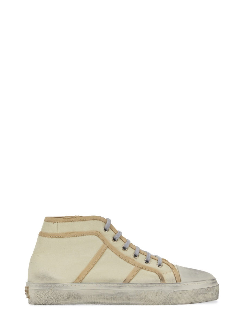 Beige Lace Up Sneakers 1