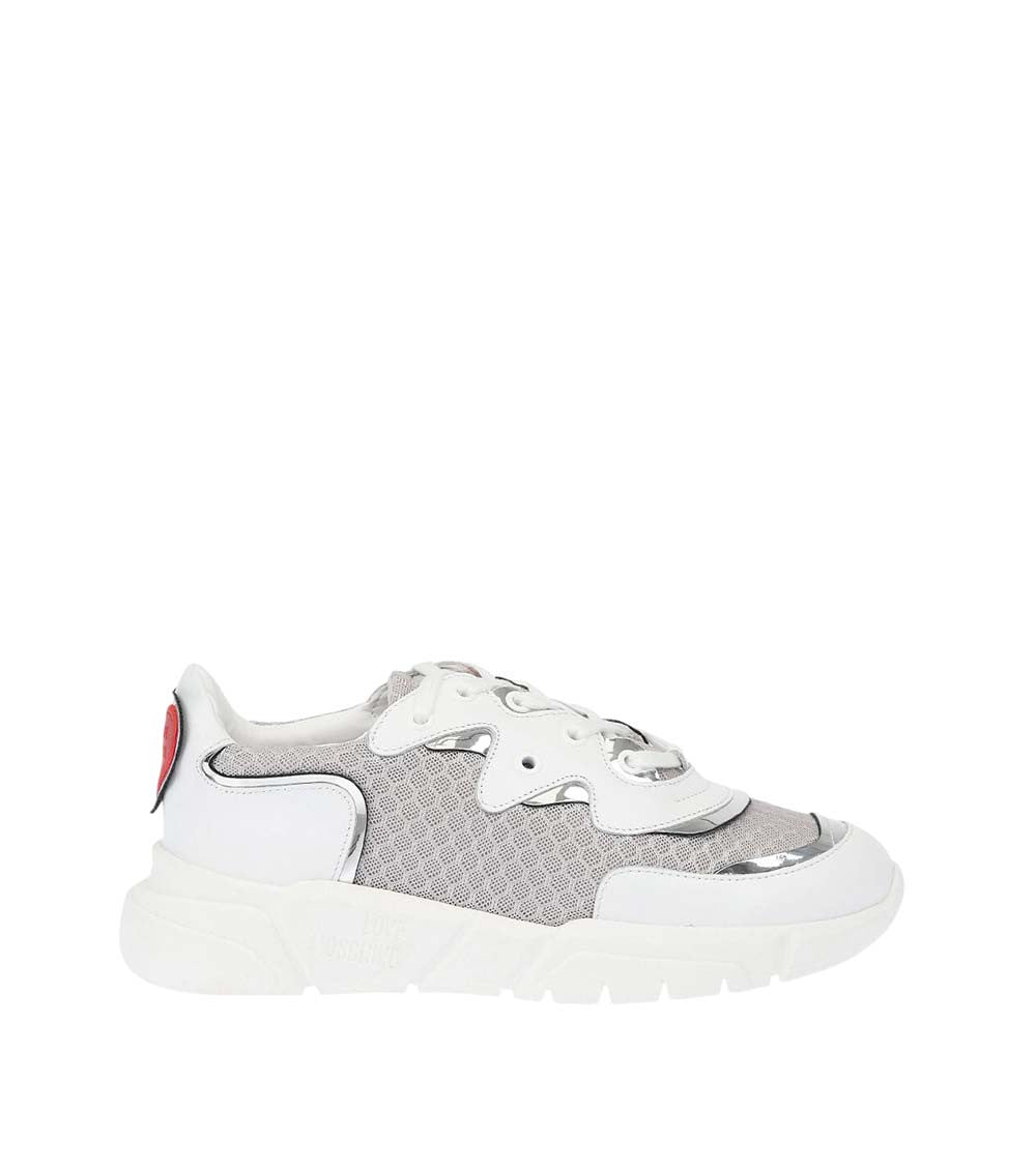 White Color Block Sneakers 1