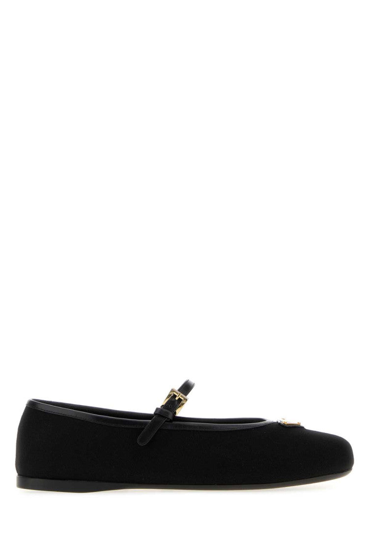 Black Logo Ballet Flats 1