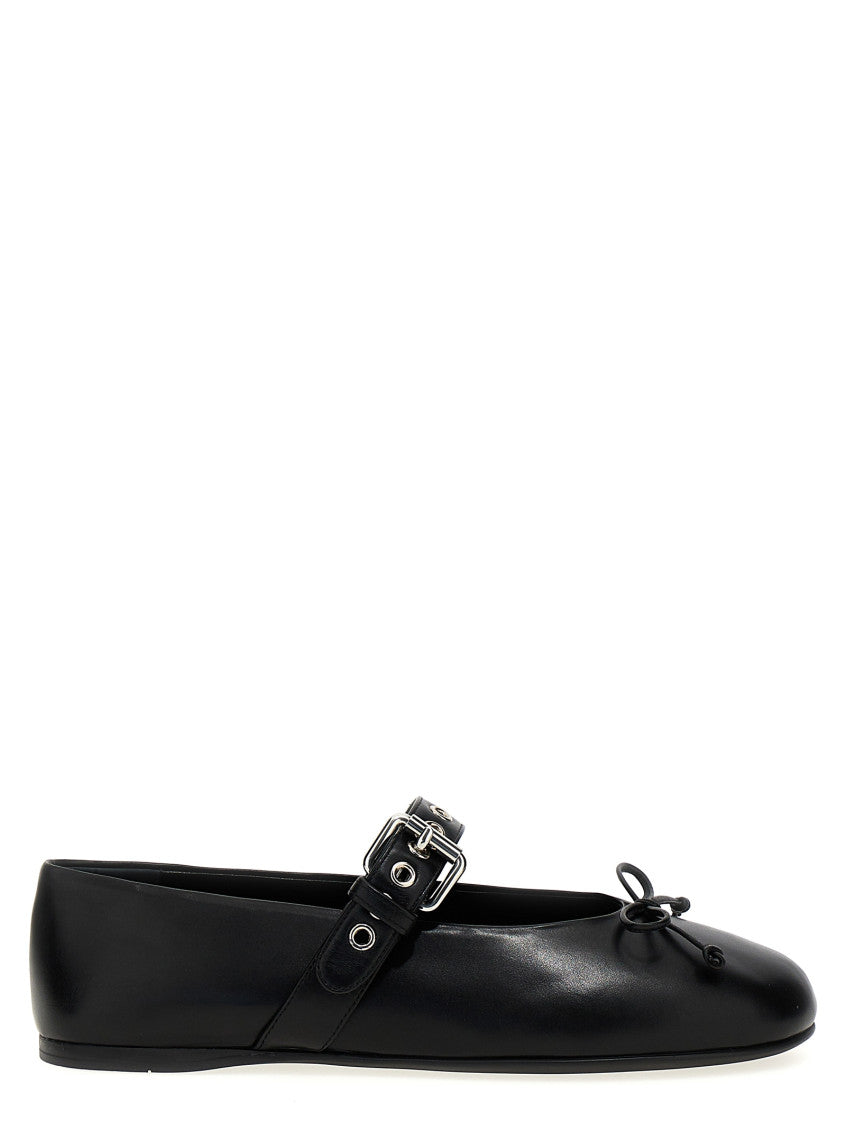 Black Buckle Strap Ballet Flats 1