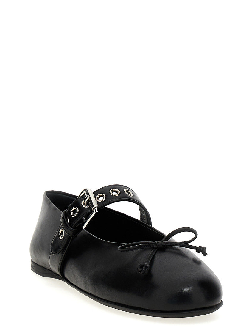 Black Buckle Strap Ballet Flats 2