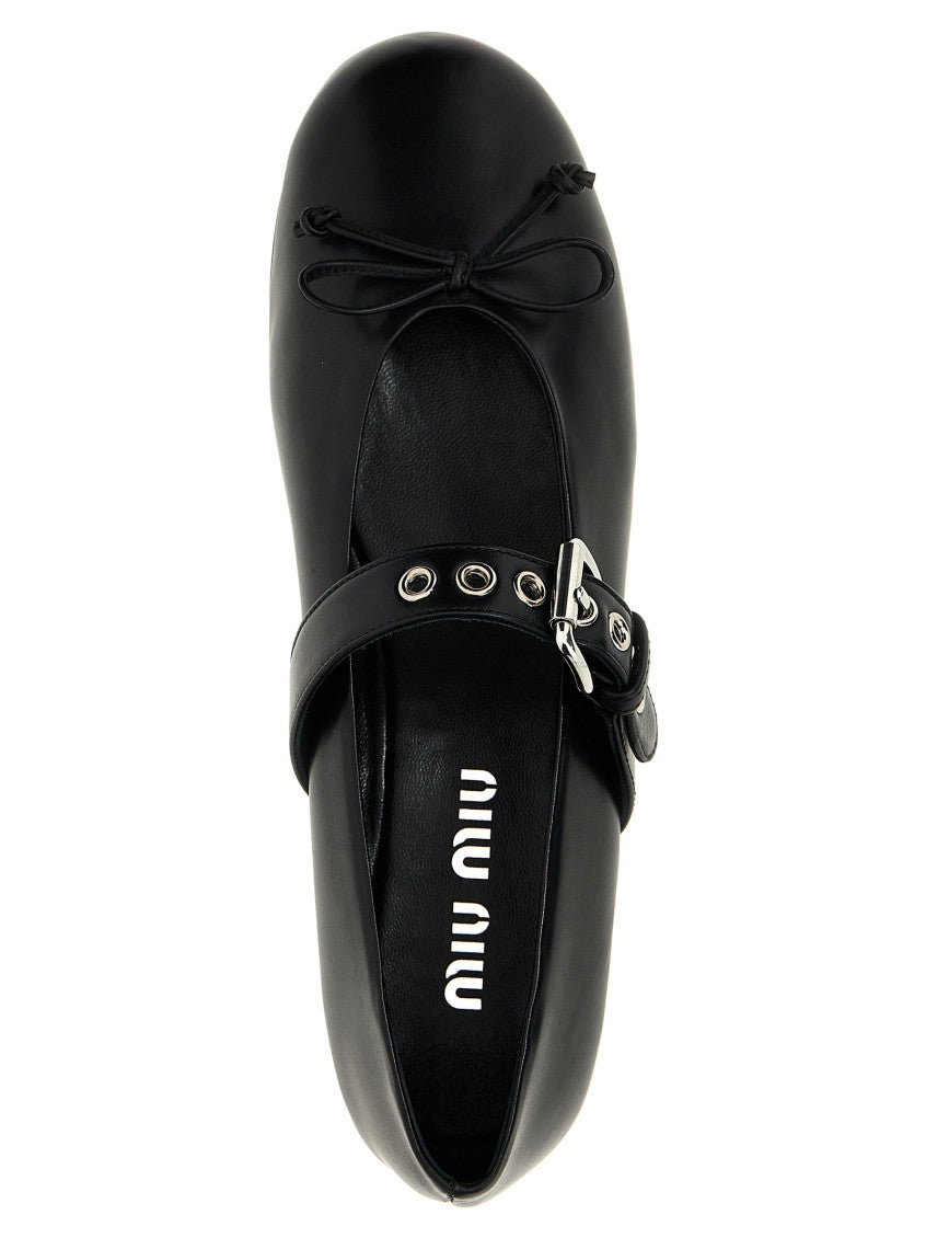Black Buckle Strap Ballet Flats 4