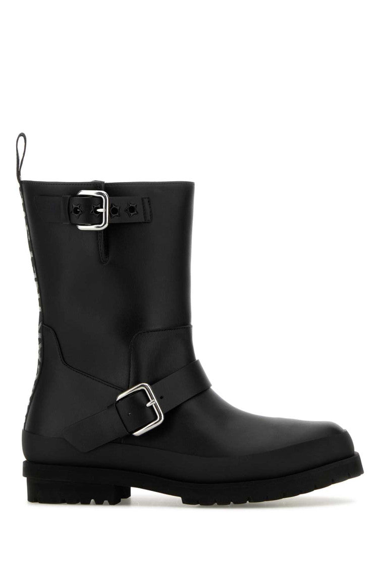 Black Buckle Strap Boots 1