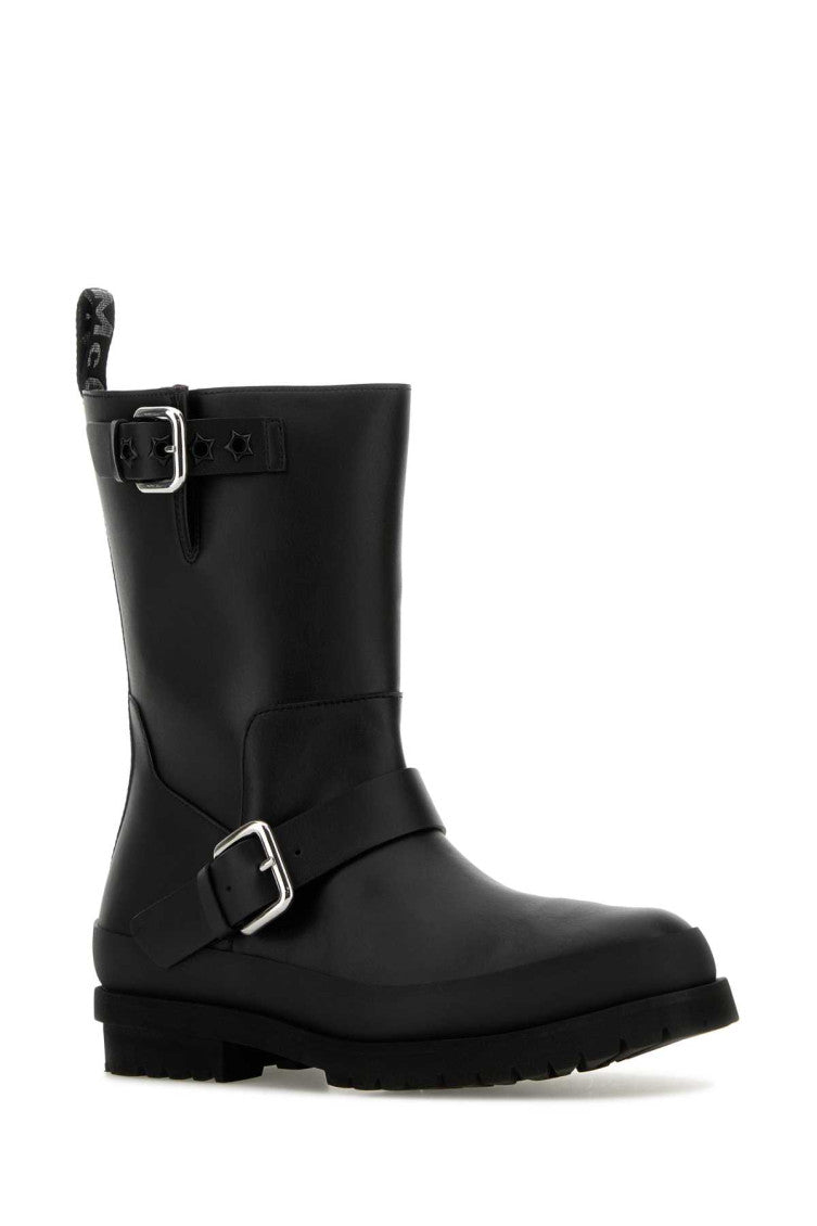 Black Buckle Strap Boots 2