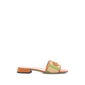 Beige Woven Plaque Sandal 1