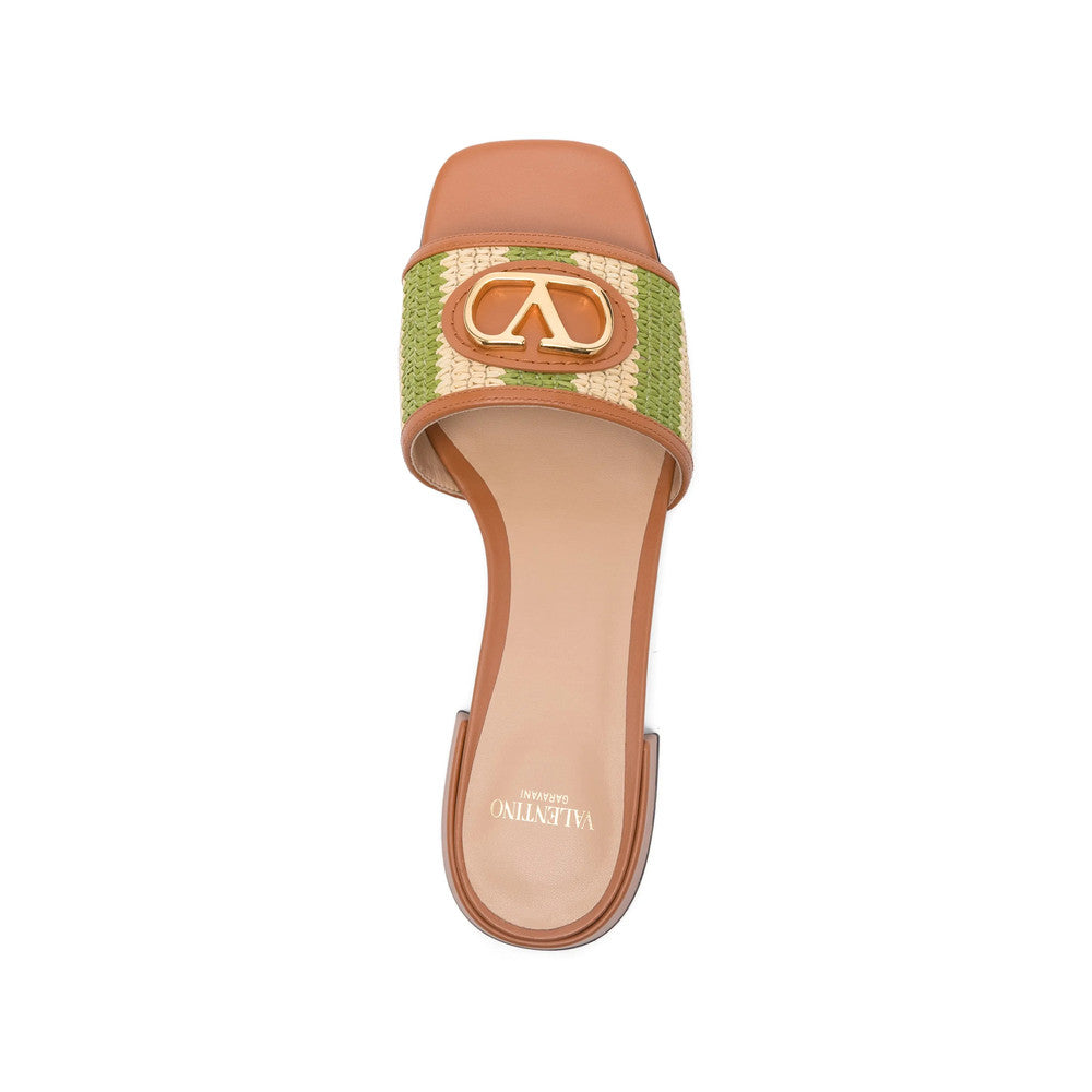 Beige Woven Plaque Sandal 4