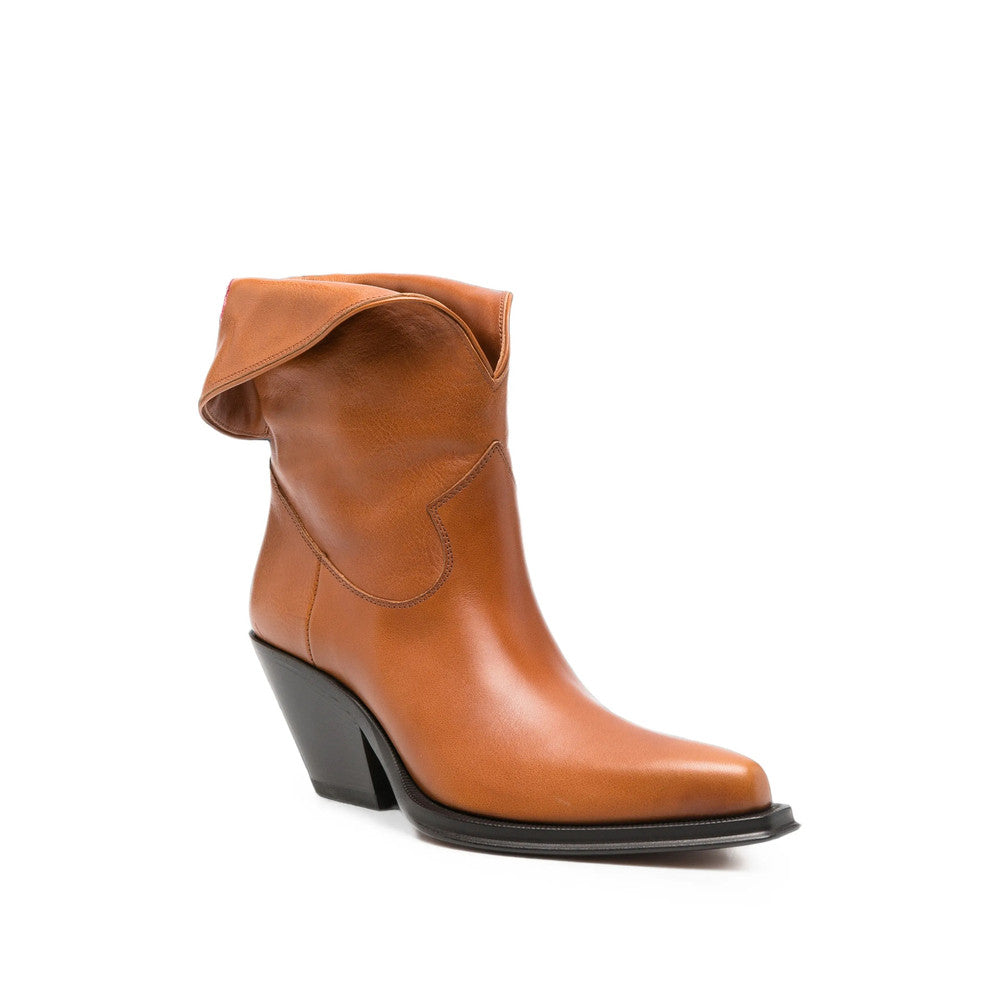 Brown Embroidered Western Boots 2