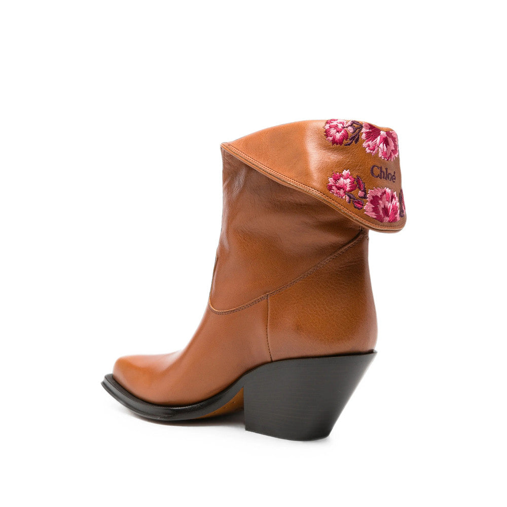 Brown Embroidered Western Boots 3