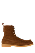 Brown Solid Suede Boots 1