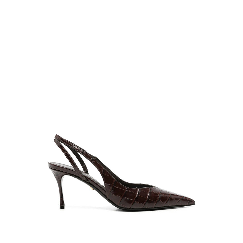 Brown Textured Pumps 1
