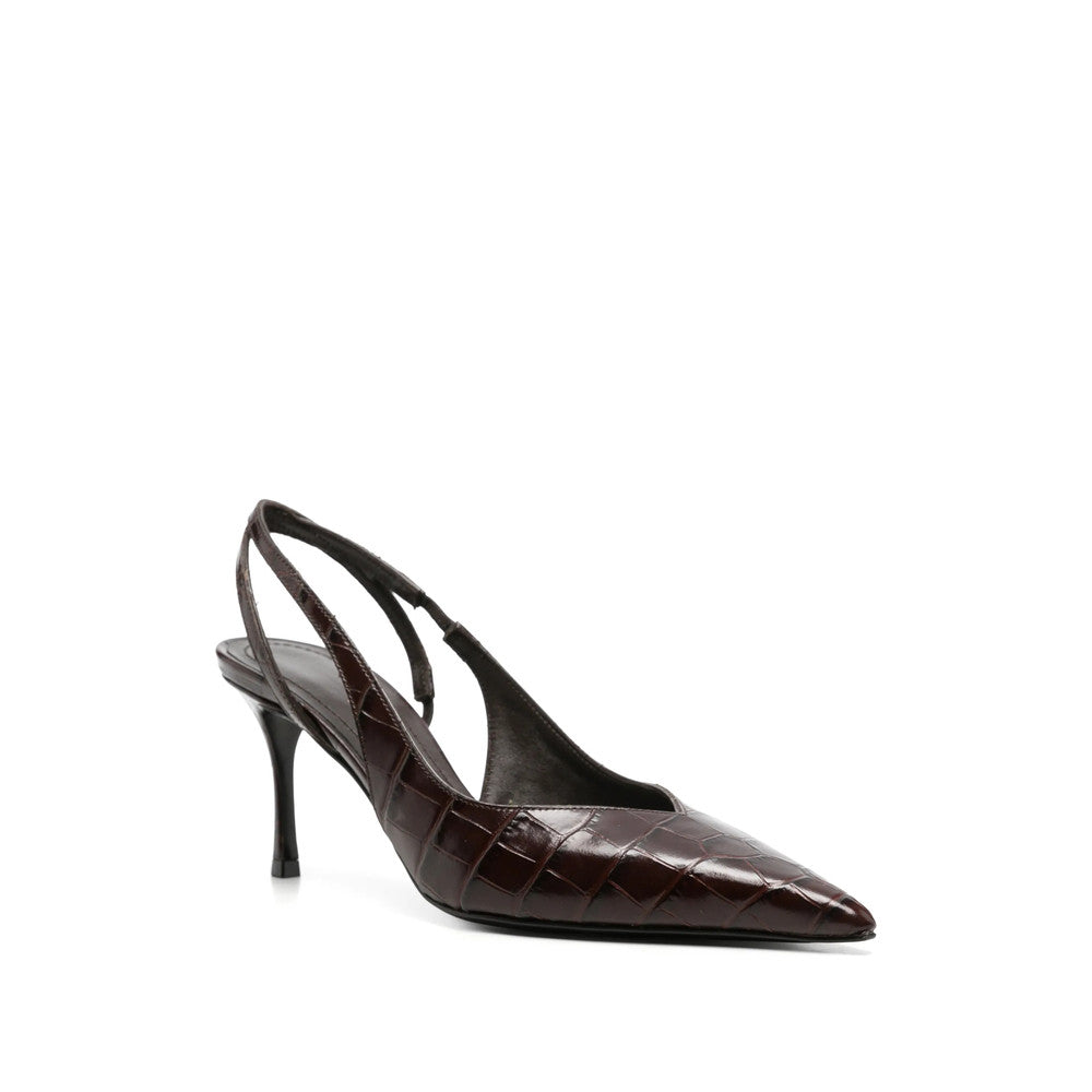 Brown Textured Pumps 4