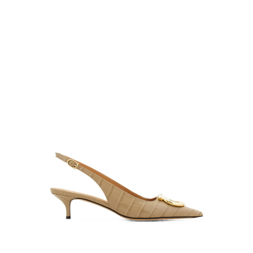 Beige Textured Pumps 1