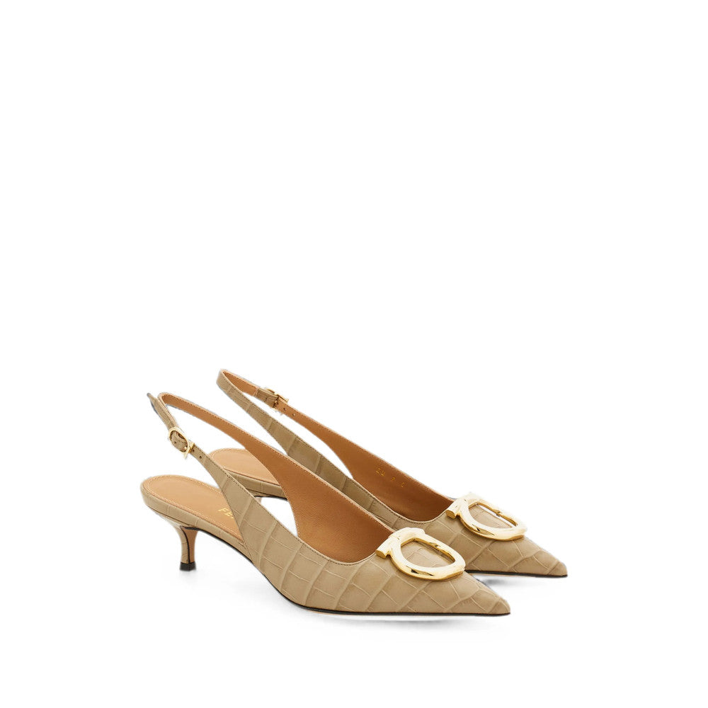 Beige Textured Pumps 2