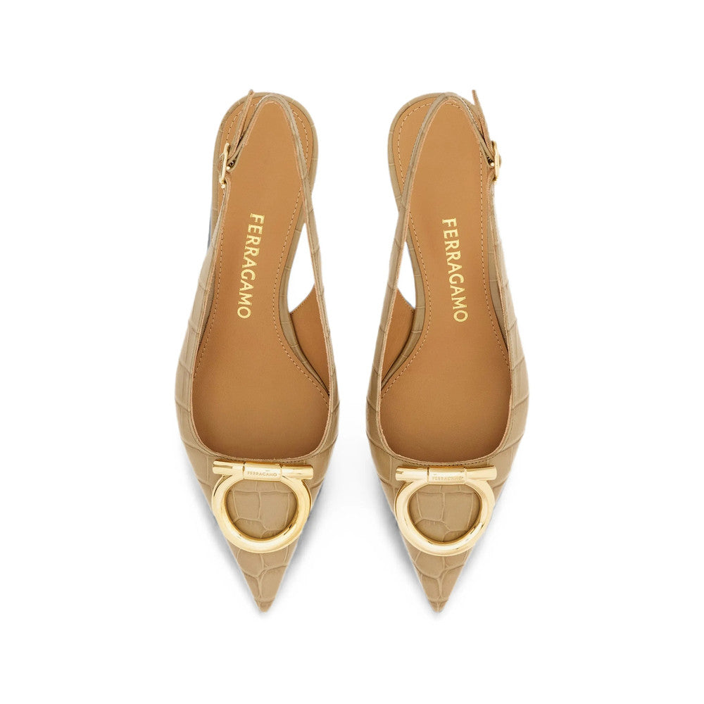 Beige Textured Pumps 3