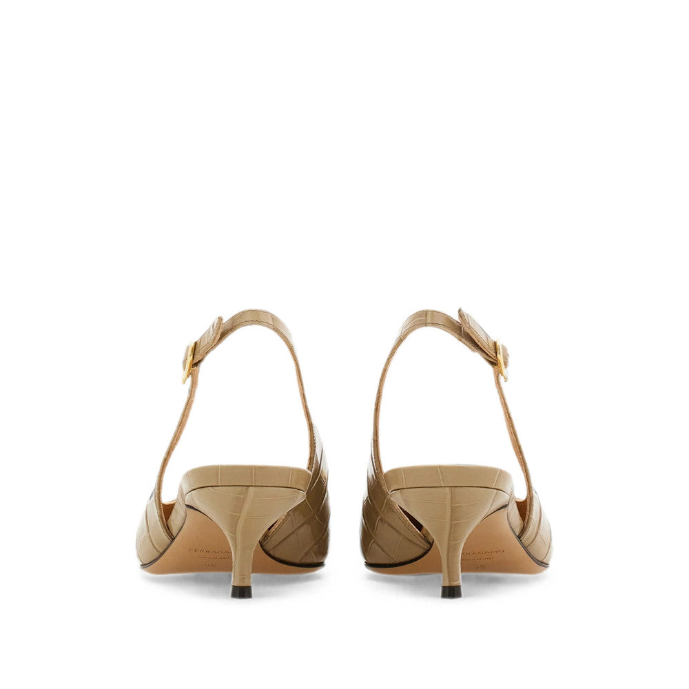 Beige Textured Pumps 4