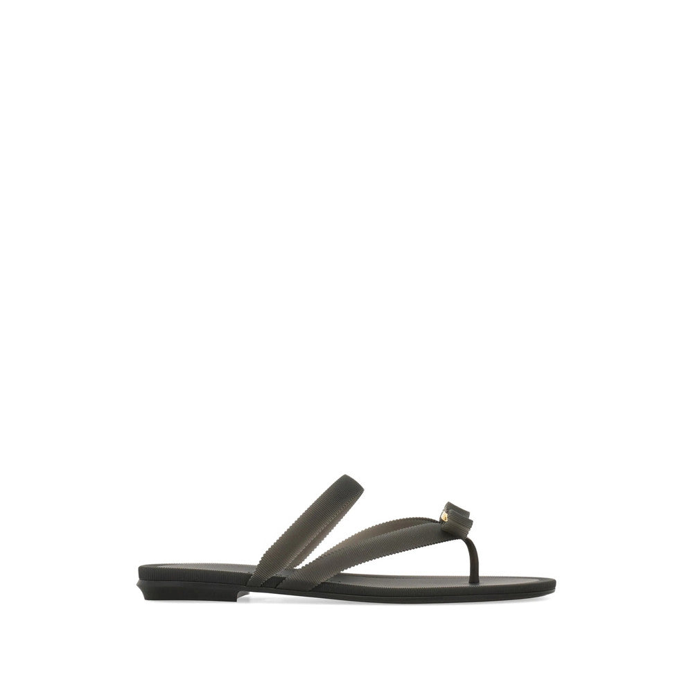 Black Textured Vara Slippers 1