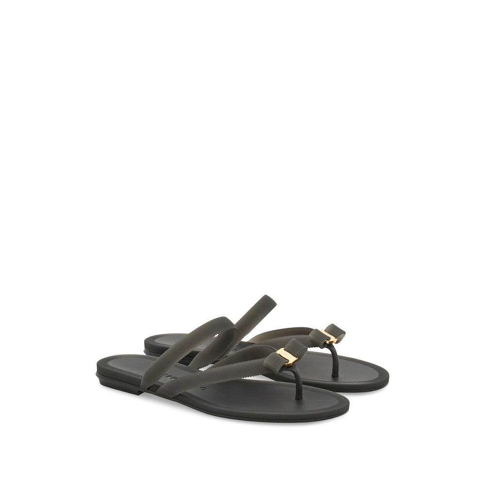 Black Textured Vara Slippers 2