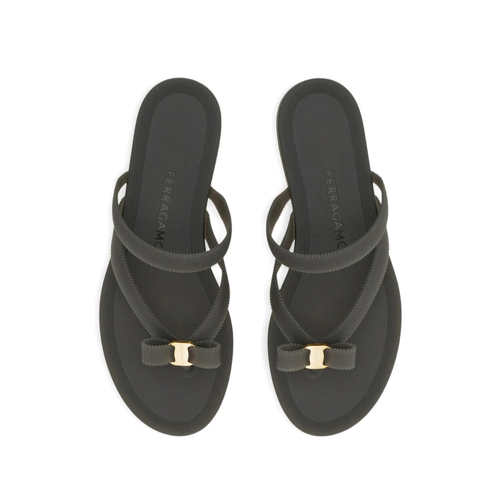 Black Textured Vara Slippers 3