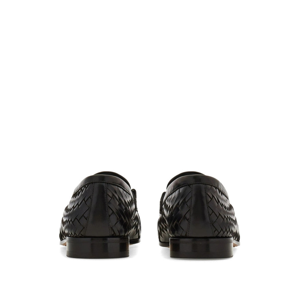 Dark Brown Woven Gancini Loafers 4
