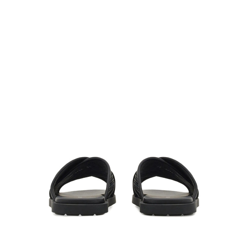 Black Woven Gancini Sandals 4