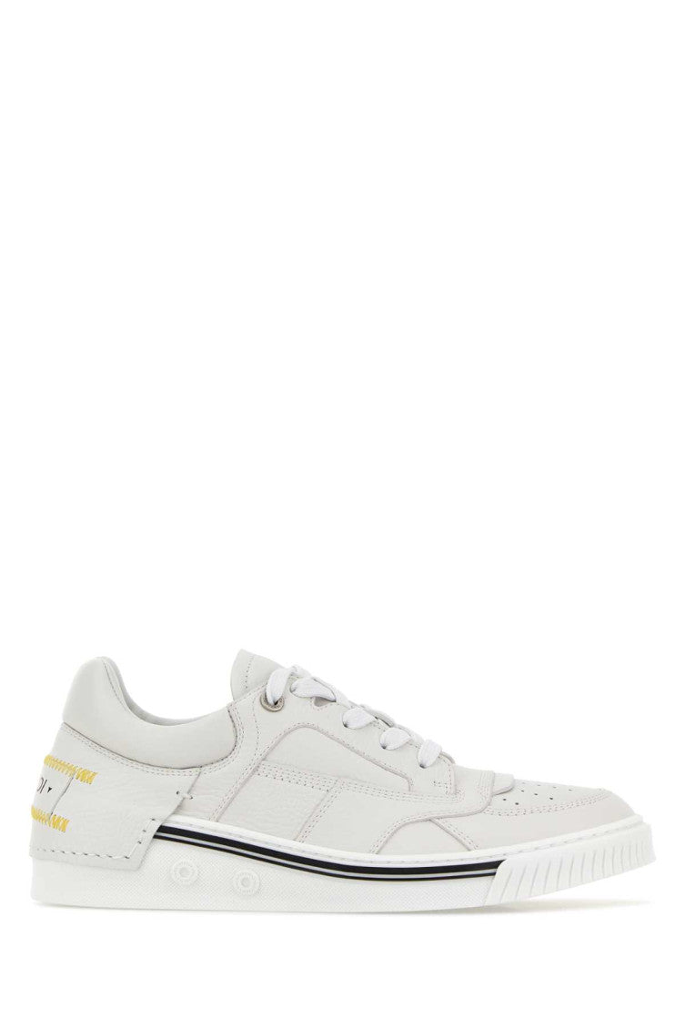 White Perforated Fender Sneakers 1