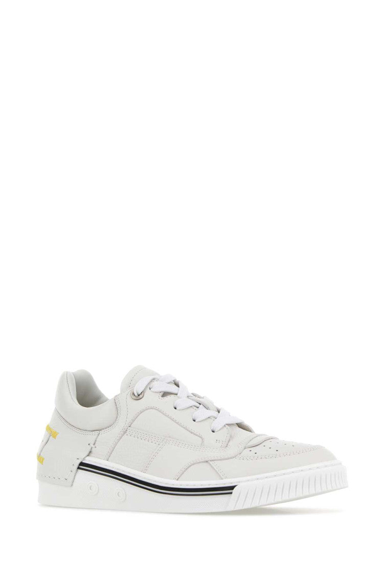 White Perforated Fender Sneakers 2