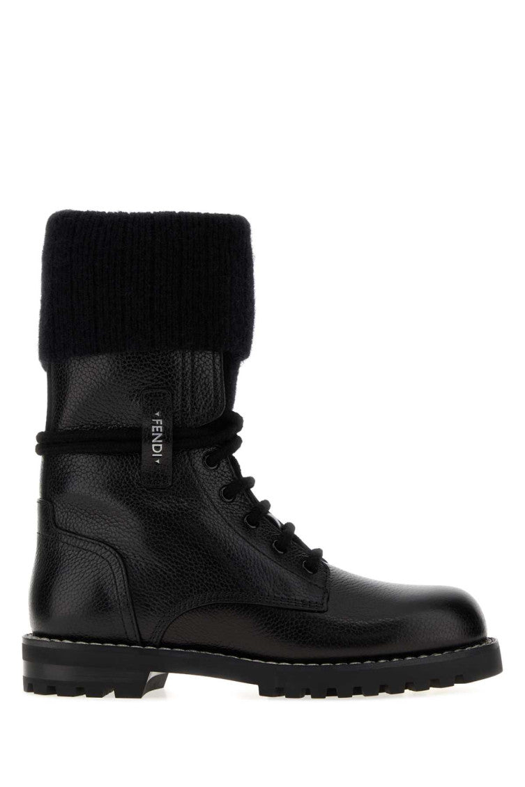 Black Leather Biker Boots 1