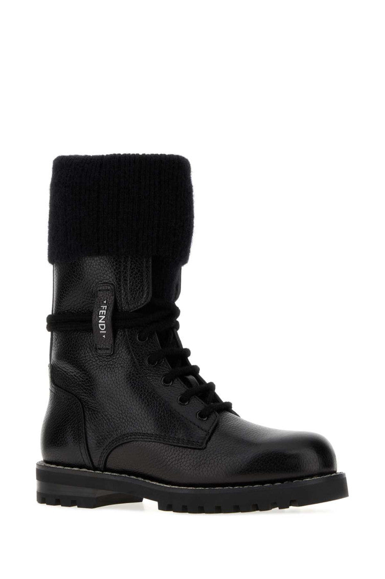 Black Leather Biker Boots 2