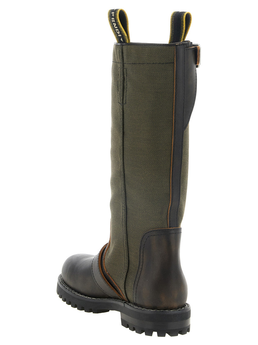 Green Logo Biker Boots 3