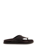Dark Brown Textured Sandals 1