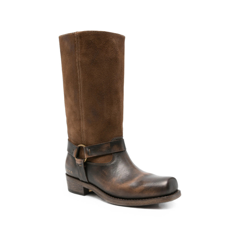 Brown Distressed Boots 2