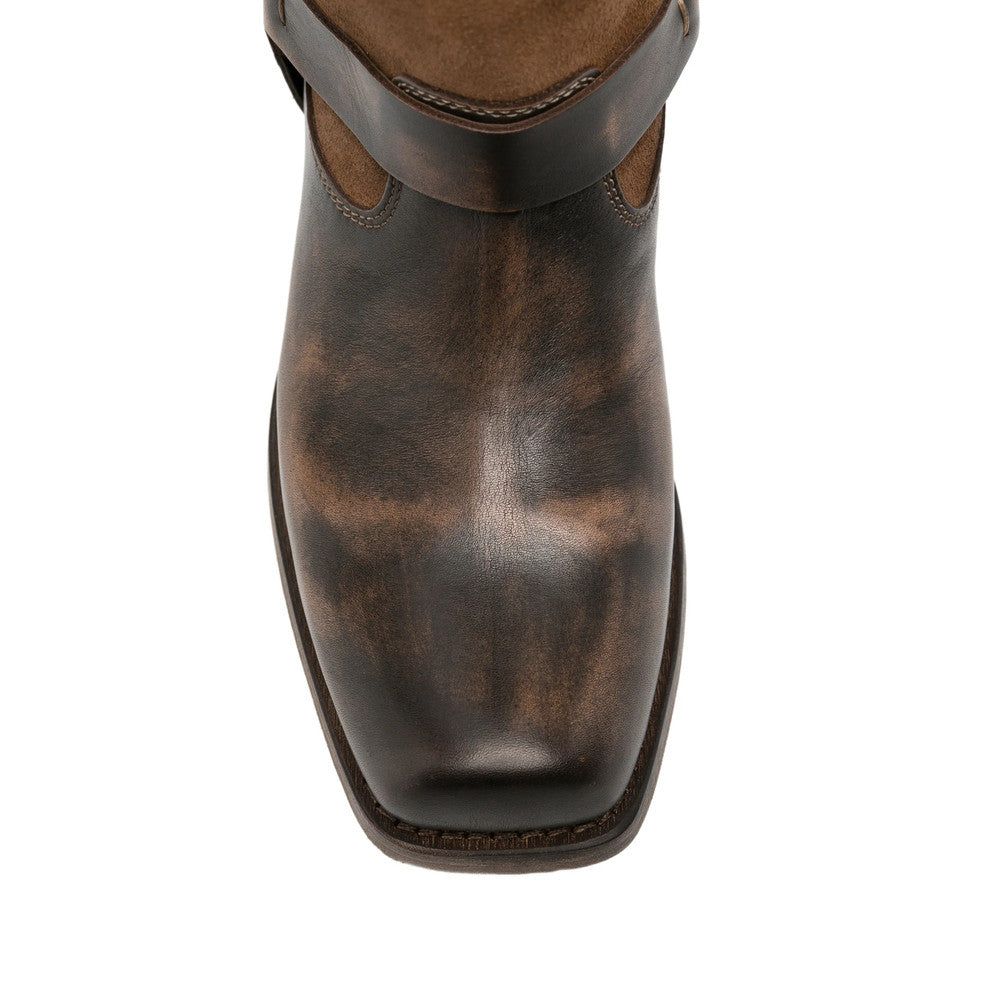 Brown Distressed Boots 4