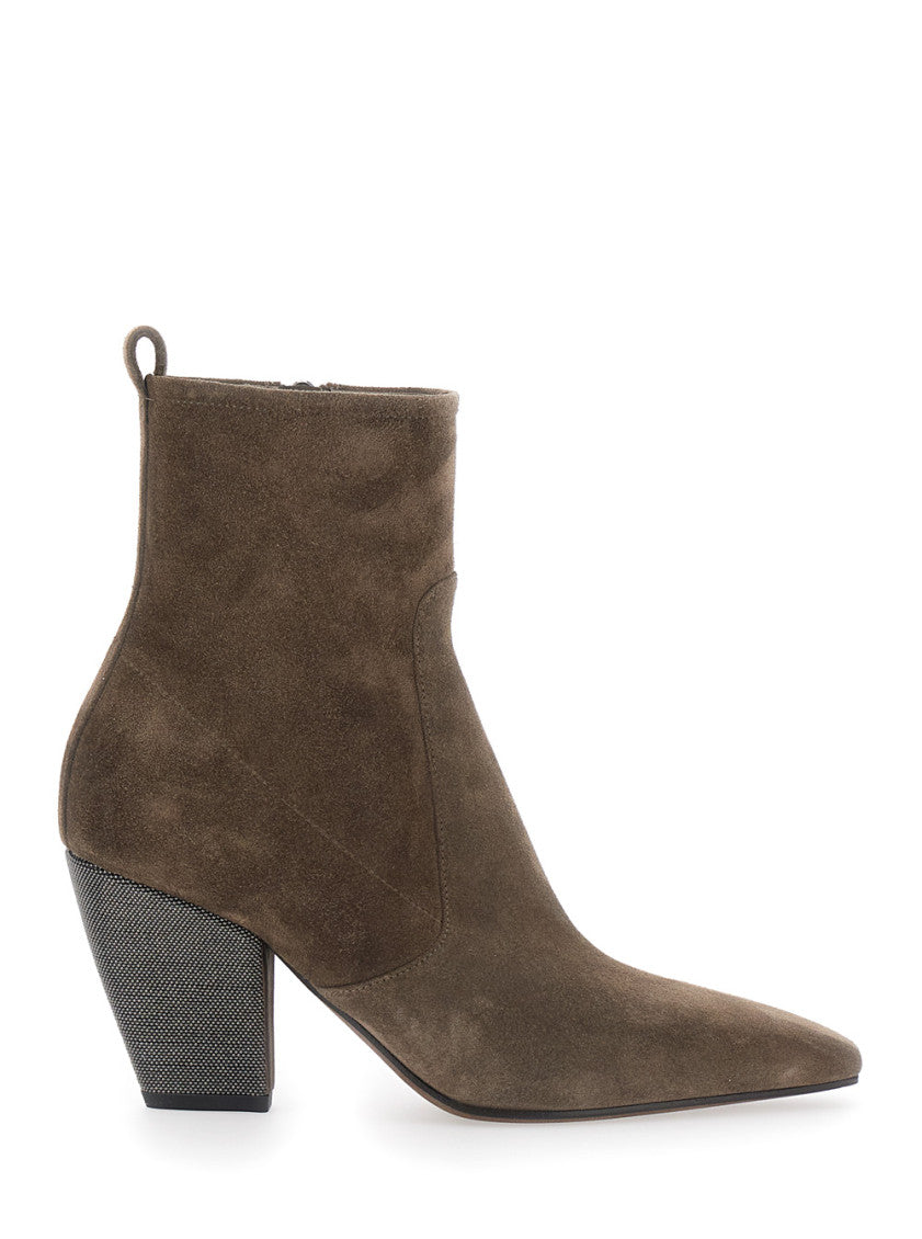 Dark Brown Suede Ankle Boots 1