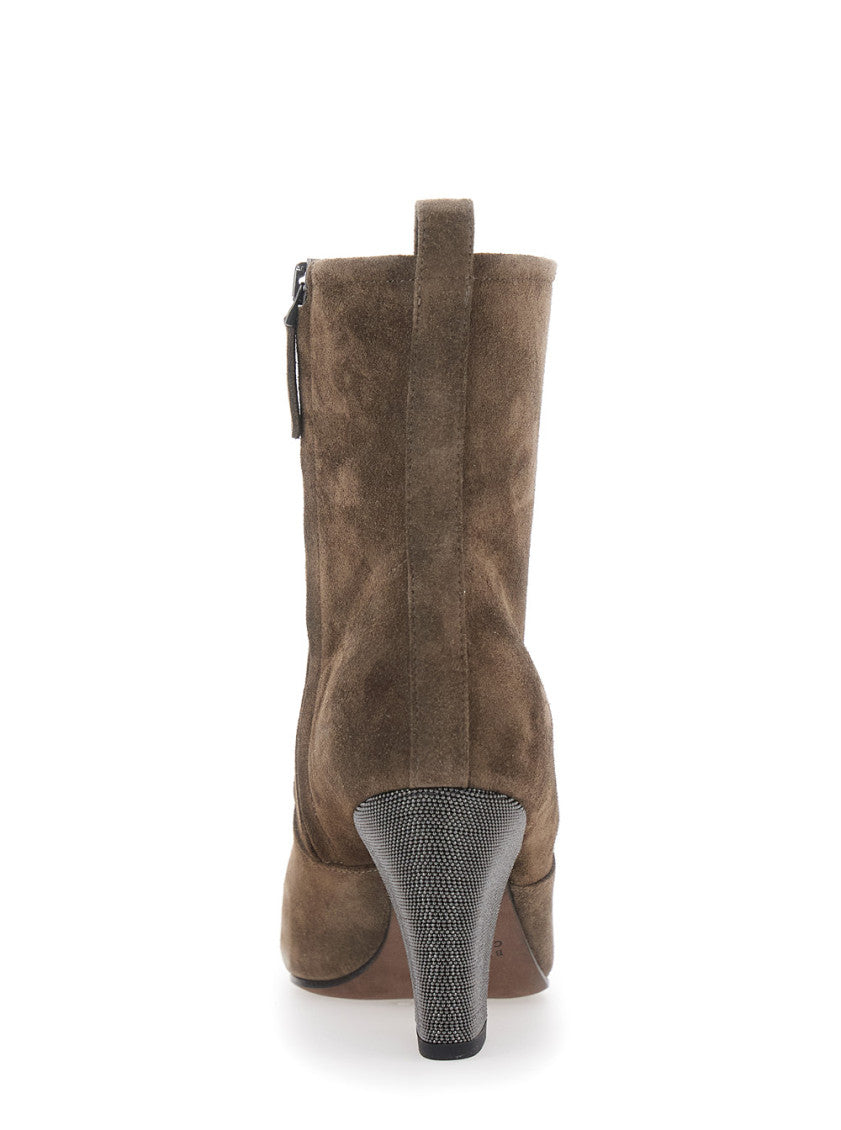 Dark Brown Suede Ankle Boots 4
