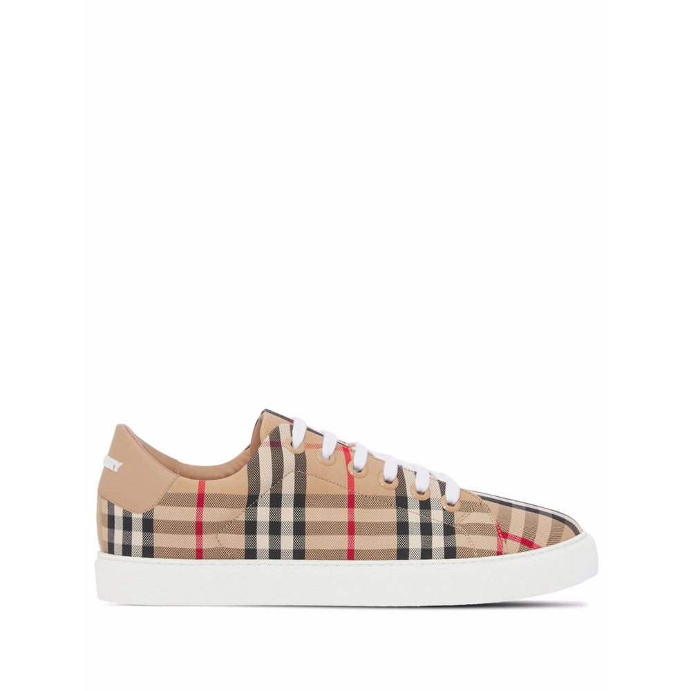 Beige Checks Sneakers 1