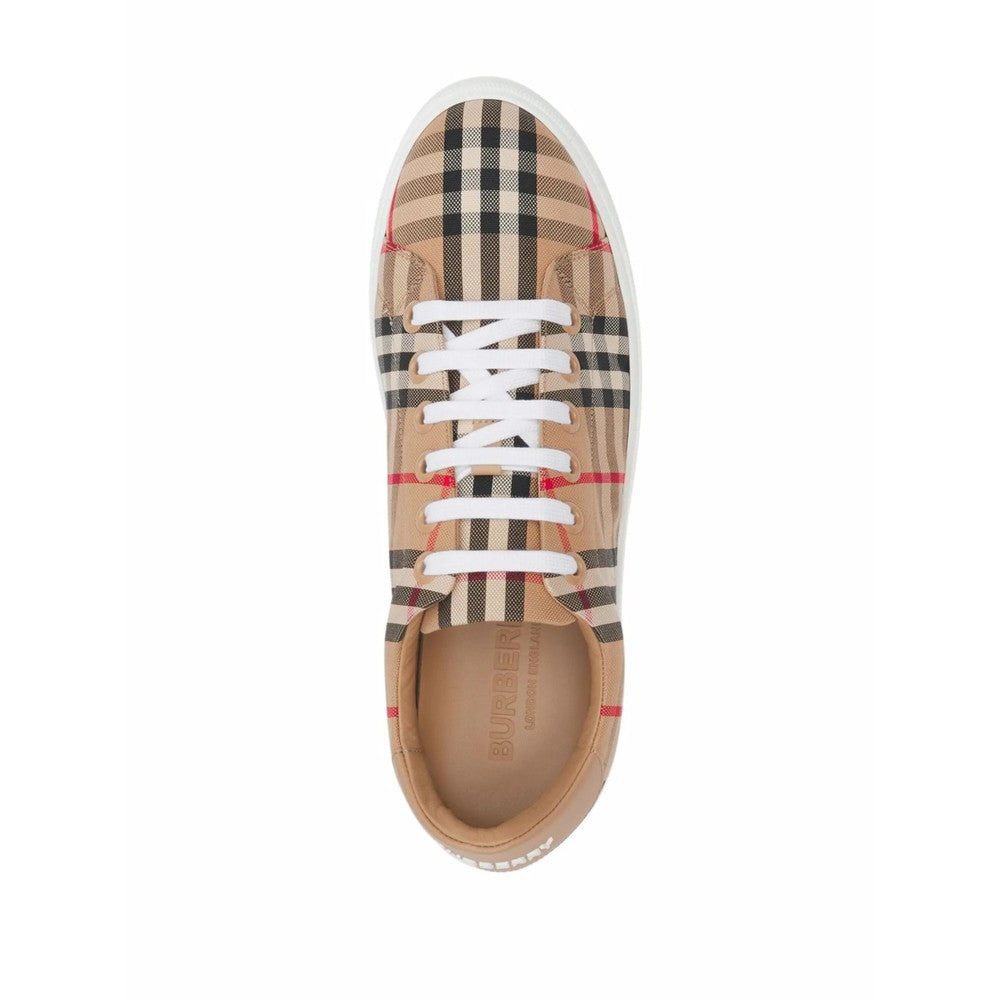 Beige Checks Sneakers 3