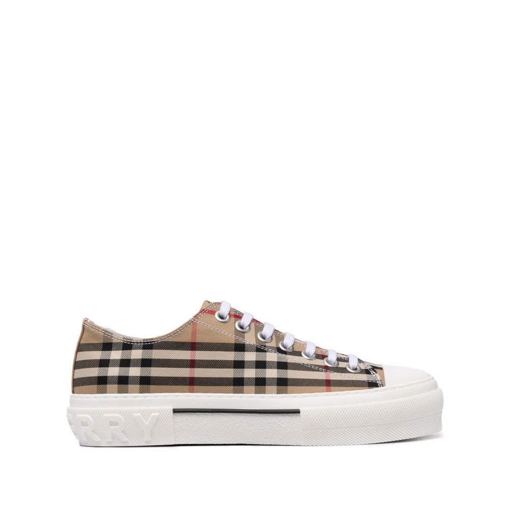Beige Checks Sneakers 1