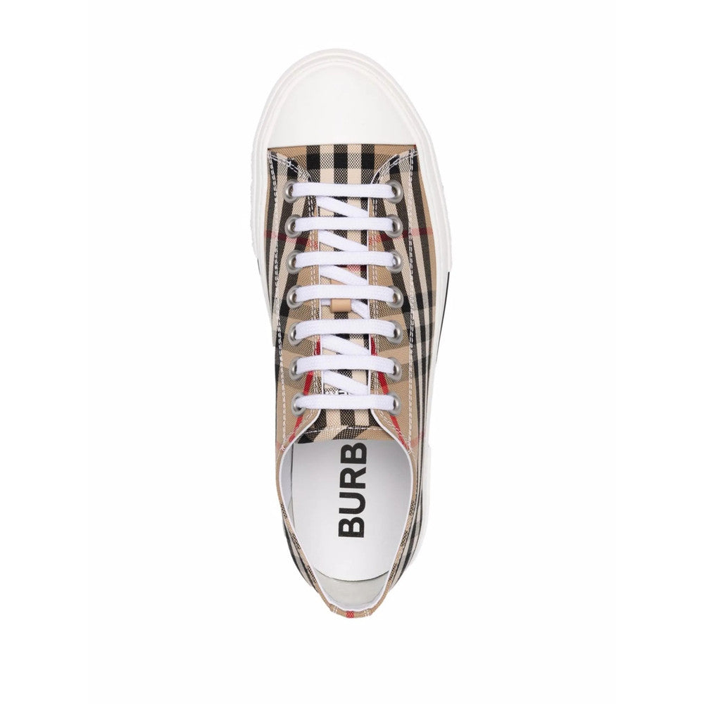 Beige Checks Sneakers 3