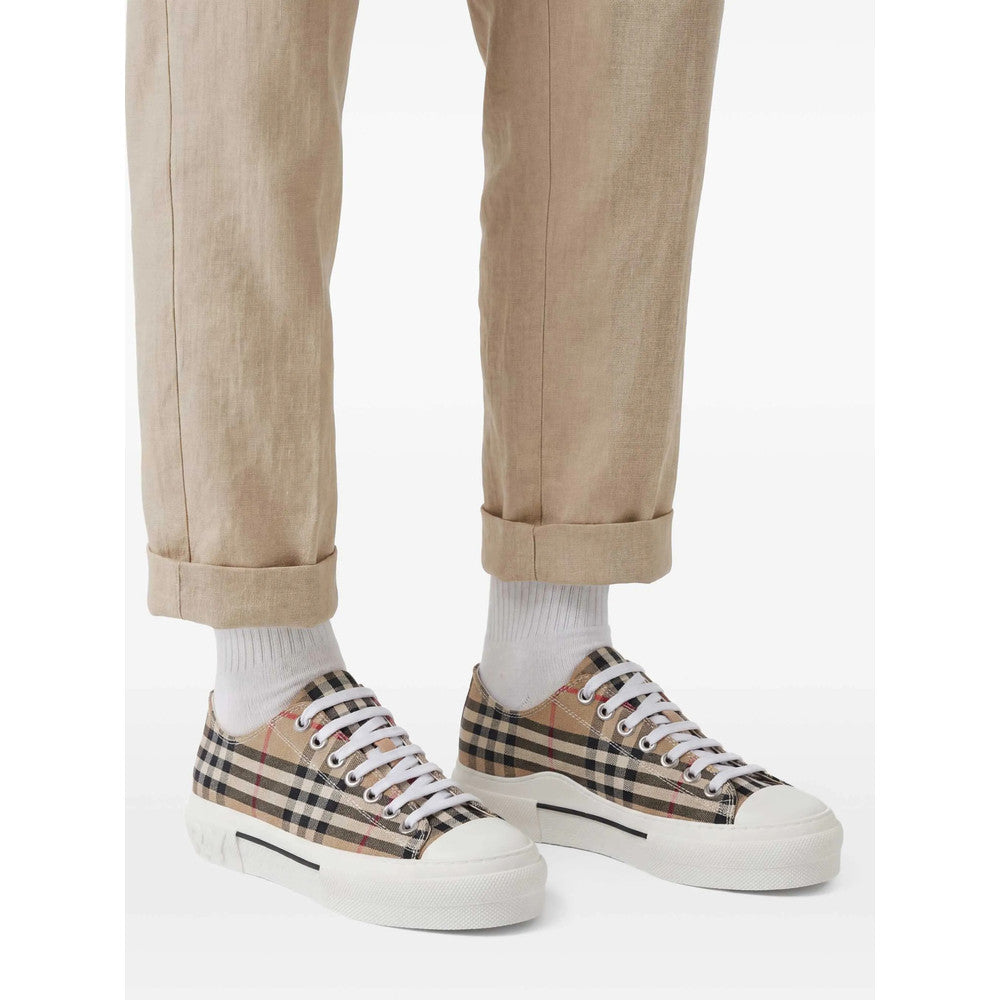 Beige Checks Sneakers 5
